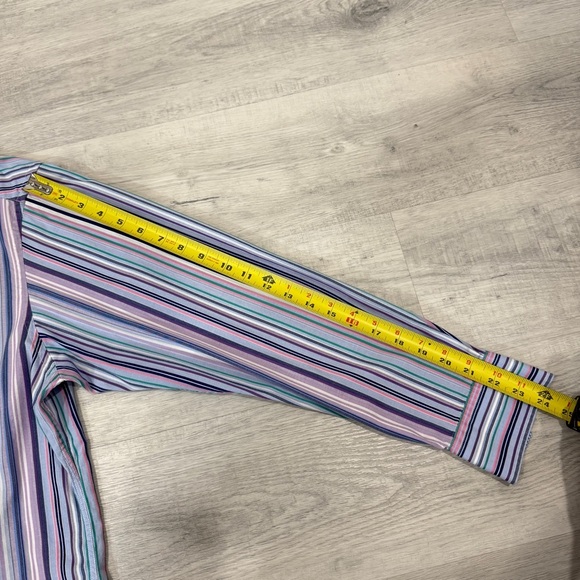 Johnston & Murphy Tailored Fit Multicolor Striped Button-Down 100% Cotton Shirt - Picture 13 of 17